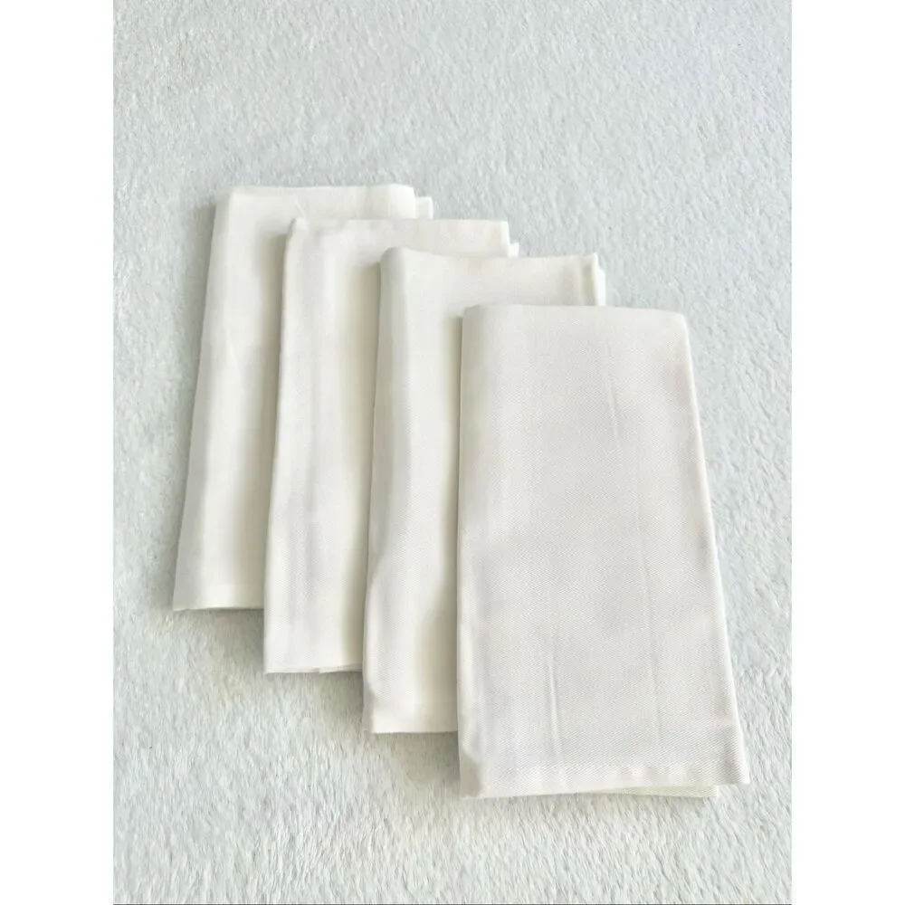 Set of four white cloth napkins set - 19 x 19 1/2 inches